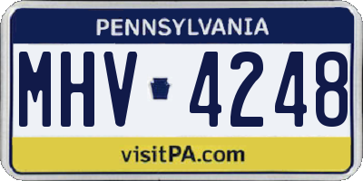 PA license plate MHV4248
