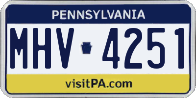 PA license plate MHV4251