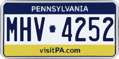 PA license plate MHV4252