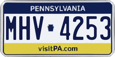PA license plate MHV4253