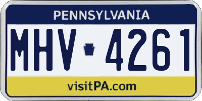 PA license plate MHV4261