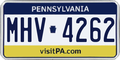 PA license plate MHV4262