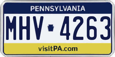 PA license plate MHV4263