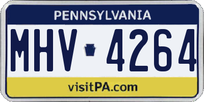 PA license plate MHV4264