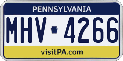PA license plate MHV4266