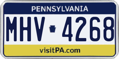 PA license plate MHV4268