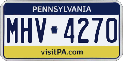 PA license plate MHV4270