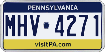 PA license plate MHV4271