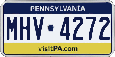 PA license plate MHV4272