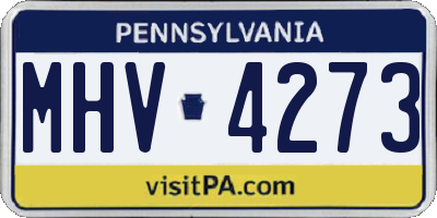 PA license plate MHV4273