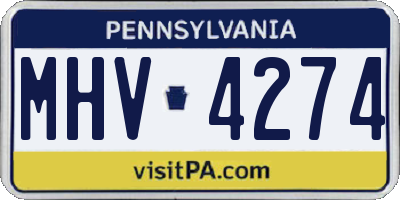 PA license plate MHV4274