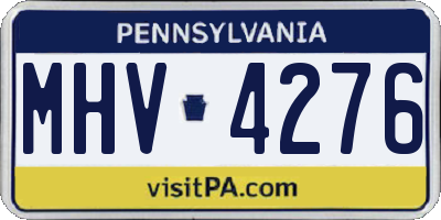 PA license plate MHV4276