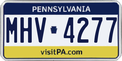 PA license plate MHV4277