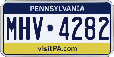 PA license plate MHV4282