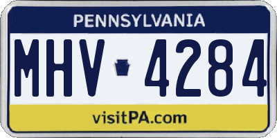 PA license plate MHV4284