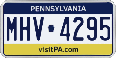 PA license plate MHV4295