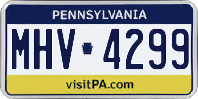 PA license plate MHV4299