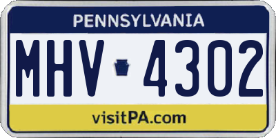 PA license plate MHV4302