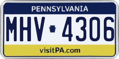 PA license plate MHV4306