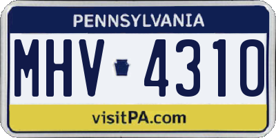 PA license plate MHV4310