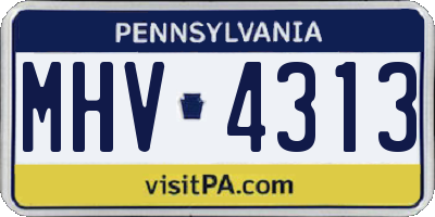 PA license plate MHV4313