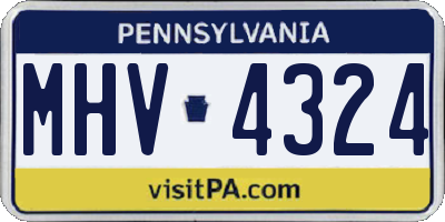 PA license plate MHV4324