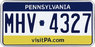 PA license plate MHV4327