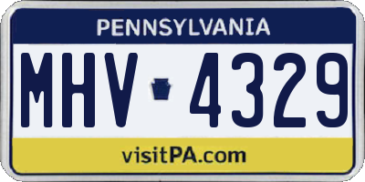 PA license plate MHV4329