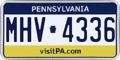 PA license plate MHV4336
