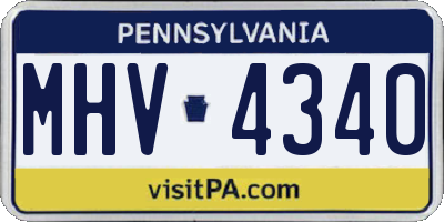 PA license plate MHV4340