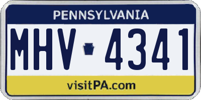 PA license plate MHV4341