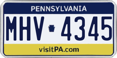 PA license plate MHV4345