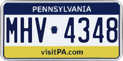 PA license plate MHV4348
