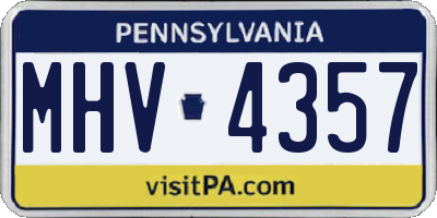 PA license plate MHV4357