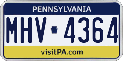 PA license plate MHV4364