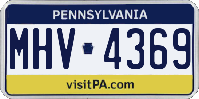 PA license plate MHV4369