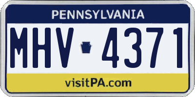 PA license plate MHV4371