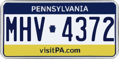 PA license plate MHV4372