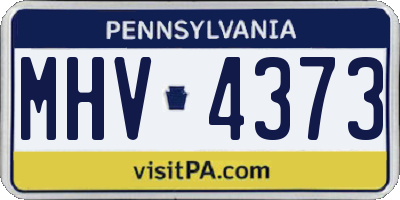PA license plate MHV4373