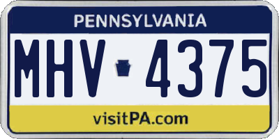 PA license plate MHV4375