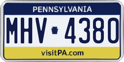 PA license plate MHV4380