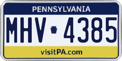 PA license plate MHV4385