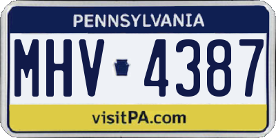 PA license plate MHV4387