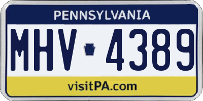 PA license plate MHV4389