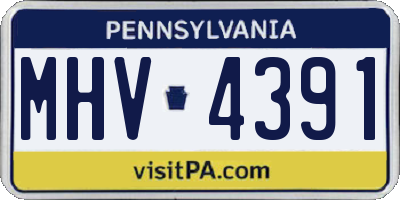 PA license plate MHV4391