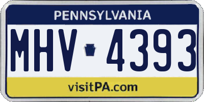 PA license plate MHV4393