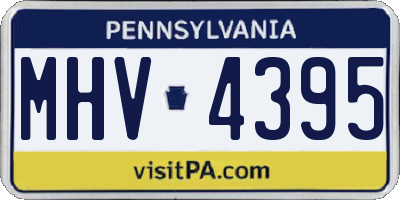 PA license plate MHV4395
