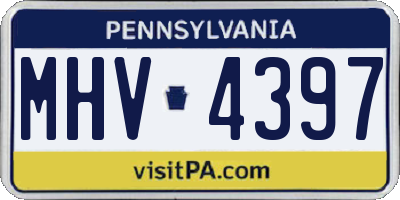 PA license plate MHV4397