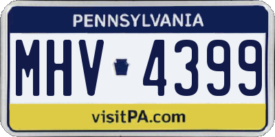 PA license plate MHV4399