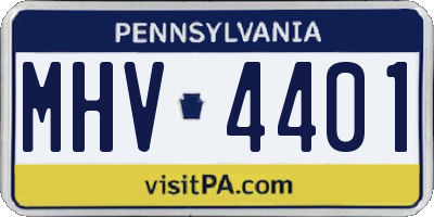 PA license plate MHV4401